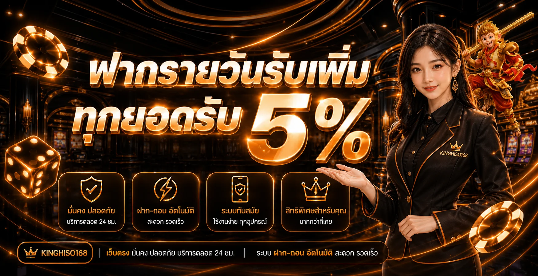 สิทธิพิเศษสมาชิกและการเข้าสู่ระบบ Kinghiso168